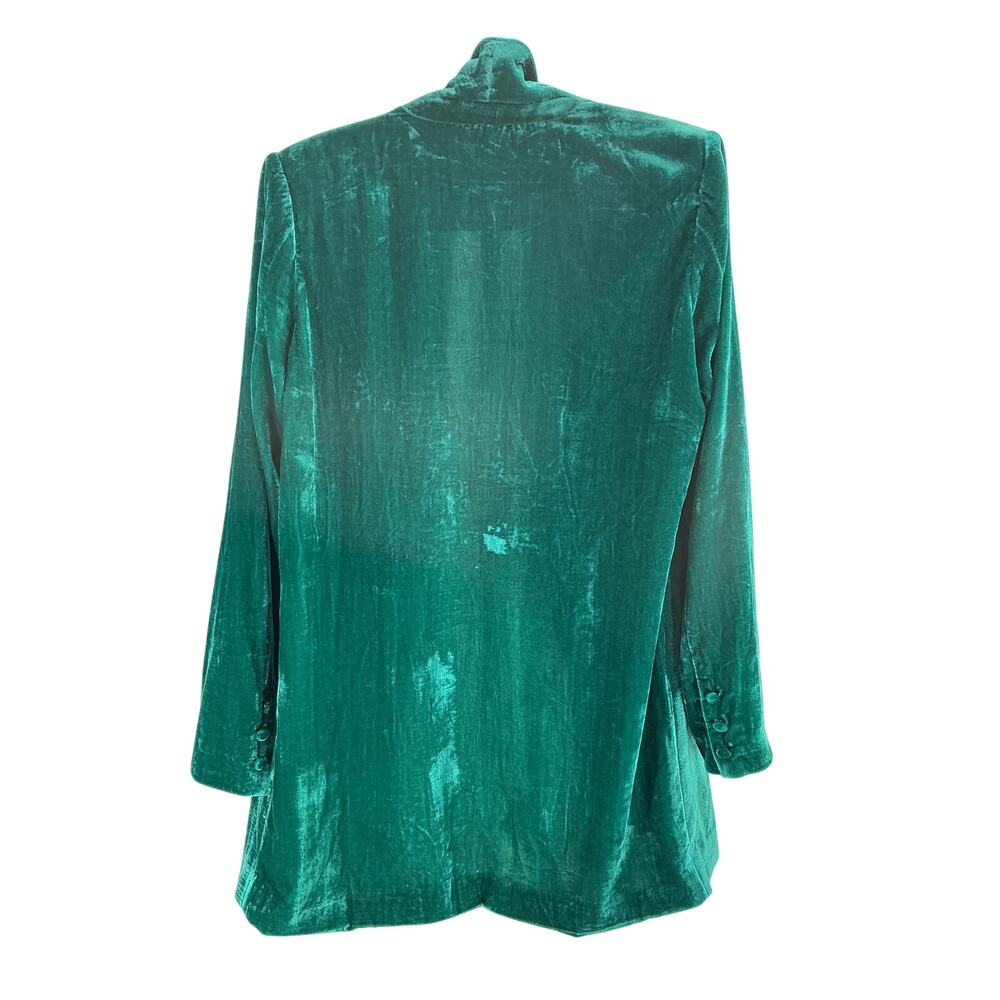 House Of Harlow 1960 Velvet Emerald Chloe Boyfriend Blazer Size S - Picture 3 of 4